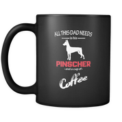 All this Dad needs is his Pinscher and a cup of coffee