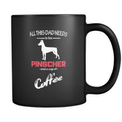 All this Dad needs is his Pinscher and a cup of coffee