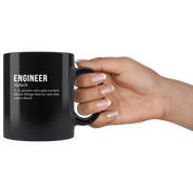 Mug Engineer gifts Engineer mug - Engineer noun- Engineer coffee mug Engineer coffee cup (11oz) Black
