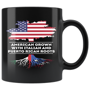 American-Italian Mug,Italian-Puerto Rican Roots - American grown with Italian and Puerto Rican roots-Coffe Mug, Tea Cup