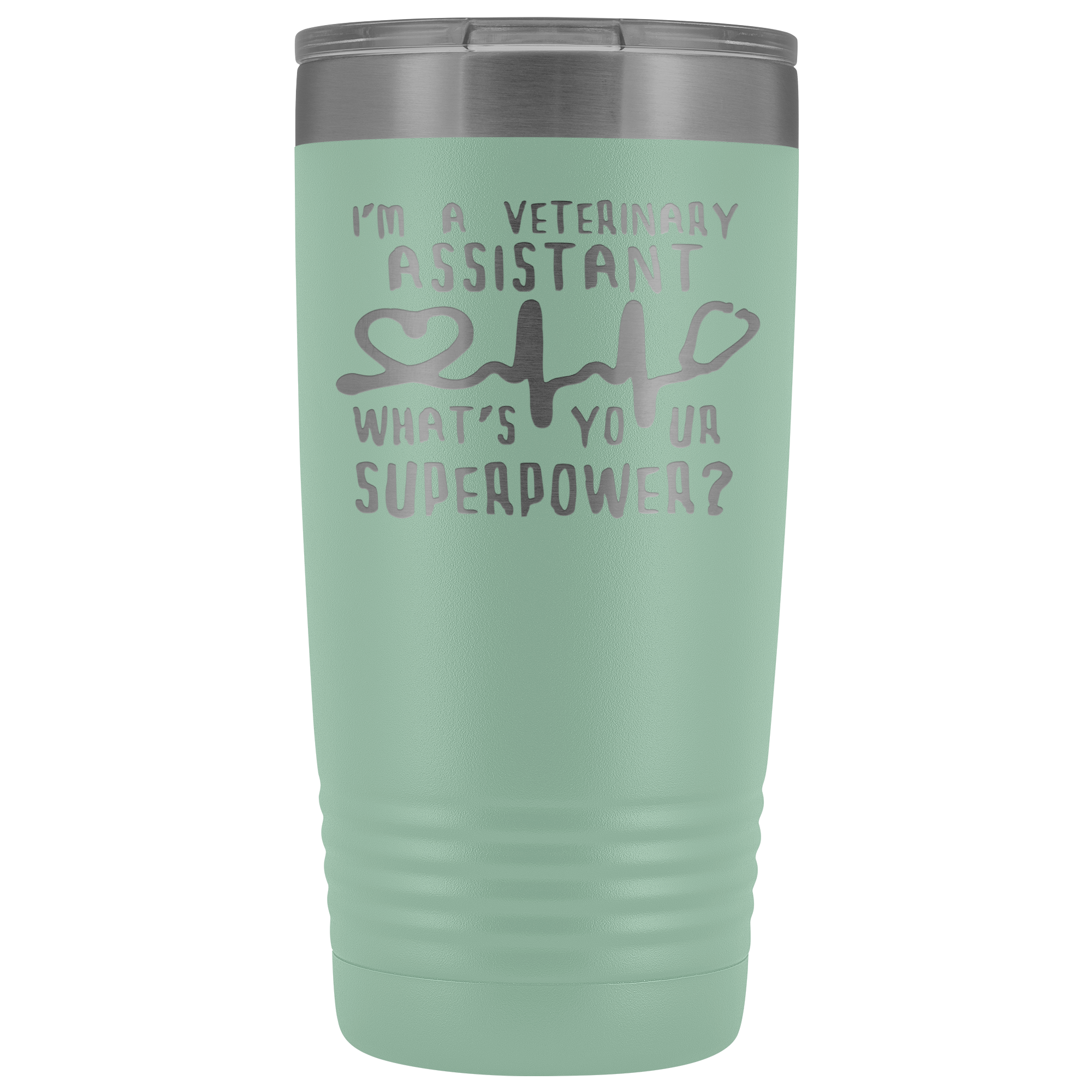 Veterinary Assistant Gift, I'm a veterinary assistant, what's your superpower?, 20oz Tumbler, Travel mug, Coffee Tumbler, Tea Tumbler