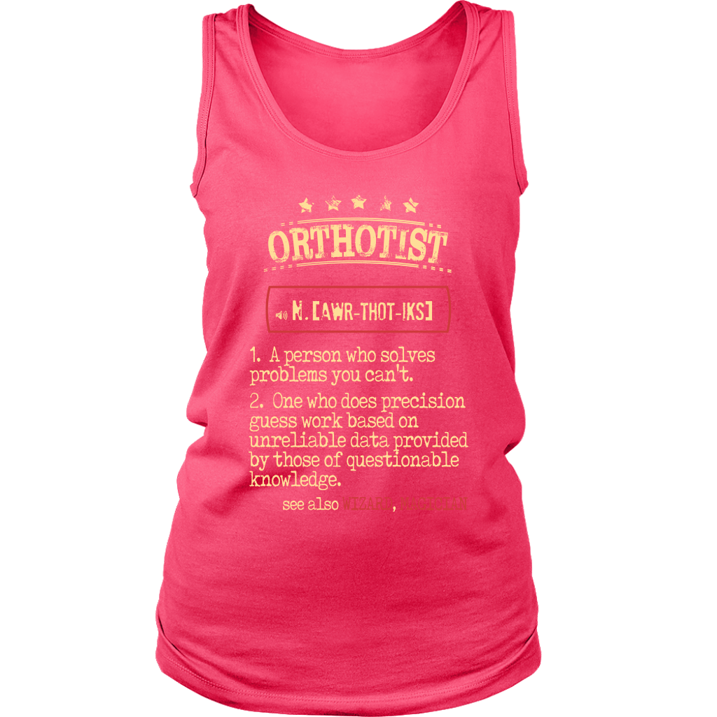 Orthotist, Womans tank top, Racerback, Mens Tank top, Profession, Colleague gift, Coworker present, Orthotist Gift
