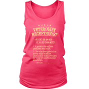 vet receptionist, Womans tank top, Racerback, Mens Tank top, Profession, Colleague gift, Coworker present, vet receptionist Gift