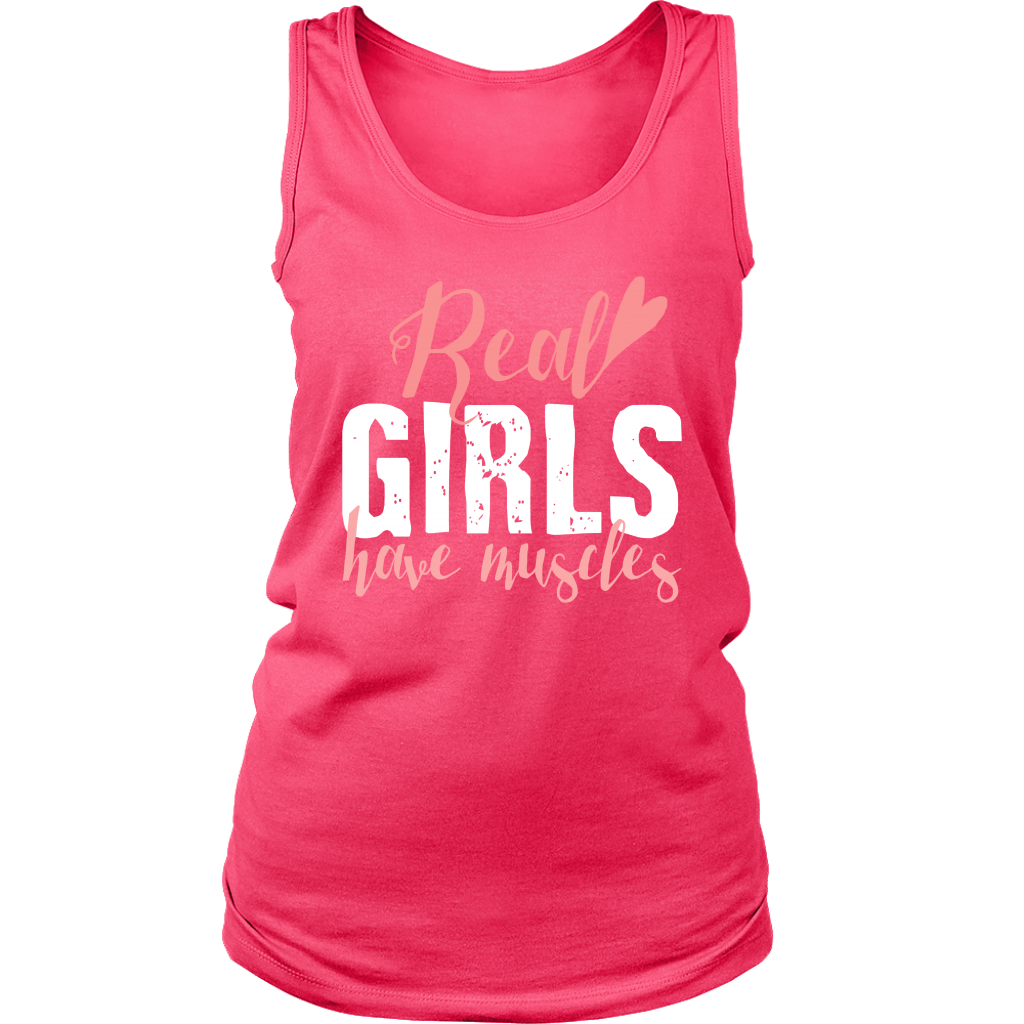 Fitness Real girls have muscles Gift, Birthday Present, Racerback, Tank Top, Summer Apparel