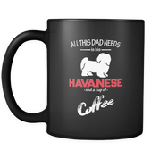 All this Dad needs is his Havanese and a cup of coffee