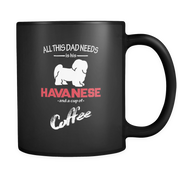 All this Dad needs is his Havanese and a cup of coffee