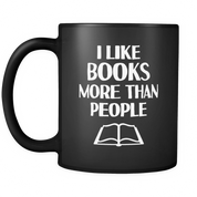 I like books more than people black 11oz