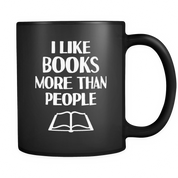 I like books more than people black 11oz