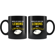 Mug Italian-American, Italian Heritage - When life gives you lemons make limoncello mug - Italian Mugs Italian Coffee Mugs (11oz) Black