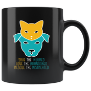 Veterinarian mug - Save the injured, love the abandoned, rescue the mistreated mug - Vet Nurse coffee mug Veterinary coffee cup Black (11oz)