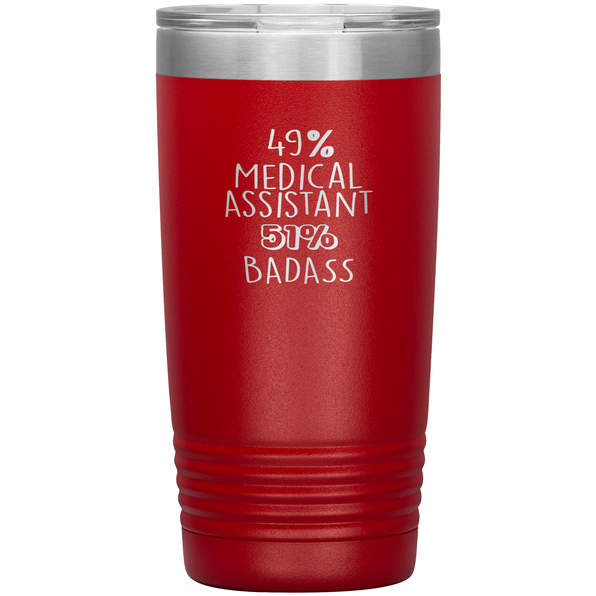 Medical Assistant Gift, 49% Medical Assistant, Badass, 20oz Vacuum Tumbler, Travel mug, Coffee Tumbler, Present for Medical Assistant Colleague