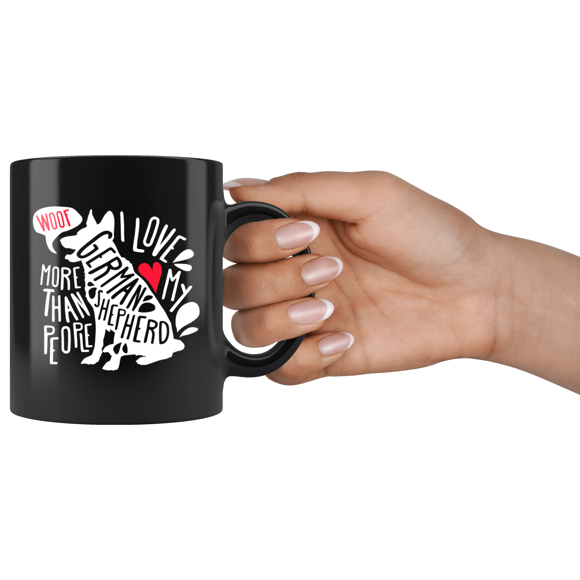 German Shepherd mug - German Shepherd owner - I love my German Shepherd more than people- German Shepherd Cofee cup Dog Lover 11oz Black