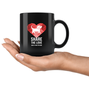 Animal Rescue mug - Animal Rescue - Share the love save a shelter dog- Animal Rescue Coffee cup Animal Rescue 11oz Black
