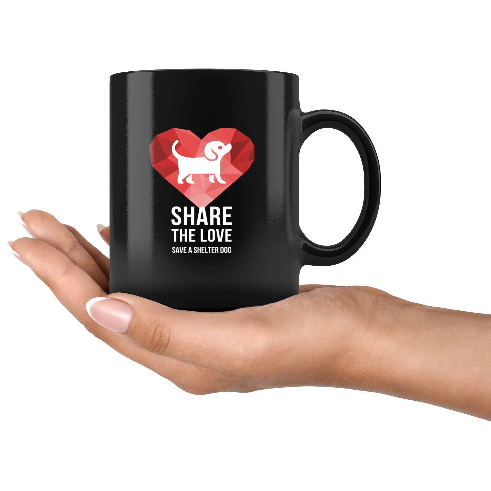 Animal Rescue mug - Animal Rescue - Share the love save a shelter dog- Animal Rescue Coffee cup Animal Rescue 11oz Black