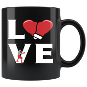 Boxing LOVE Boxing Gift, Christmas, Birthday Present for Boxing enthusiast Black Mug