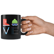 Skiing LOVE Skiing Gift, Christmas, Birthday Present for Skiing enthusiast Black Mug