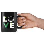 Mug Golf Golf Gifts - Love - Golf Mug Golf Coffee Mugs (11oz) Black