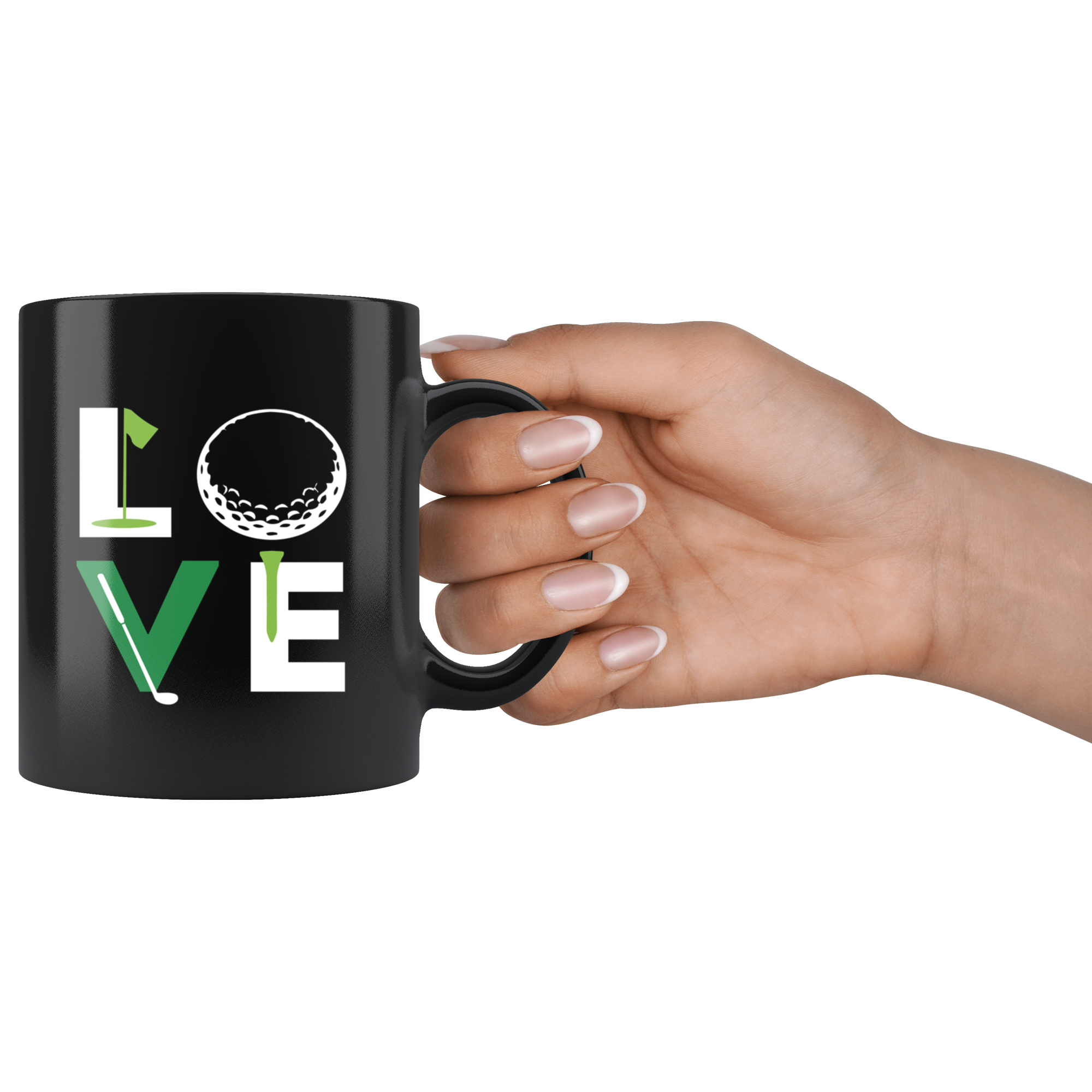 Mug Golf Golf Gifts - Love - Golf Mug Golf Coffee Mugs (11oz) Black