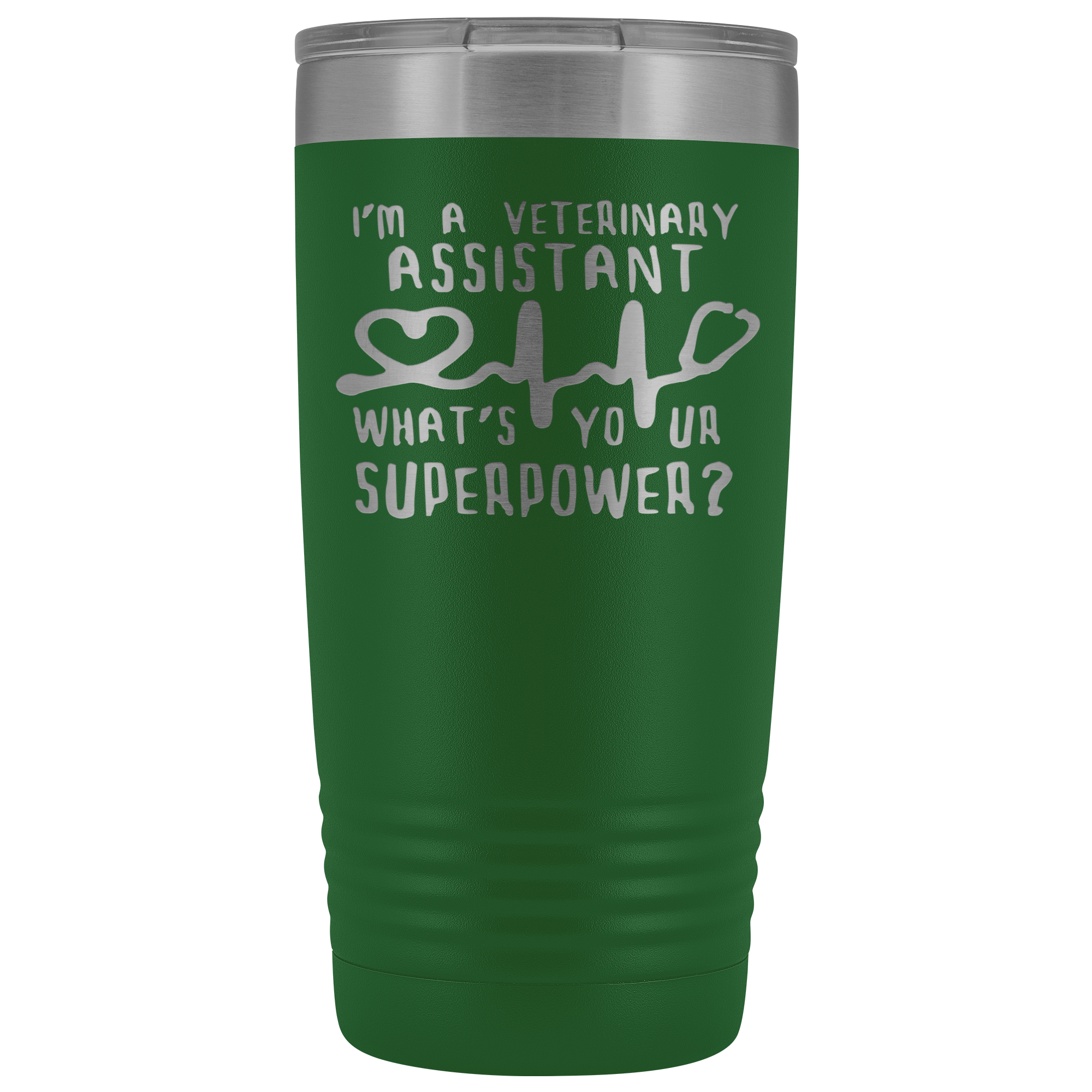 Veterinary Assistant Gift, I'm a veterinary assistant, what's your superpower?, 20oz Tumbler, Travel mug, Coffee Tumbler, Tea Tumbler