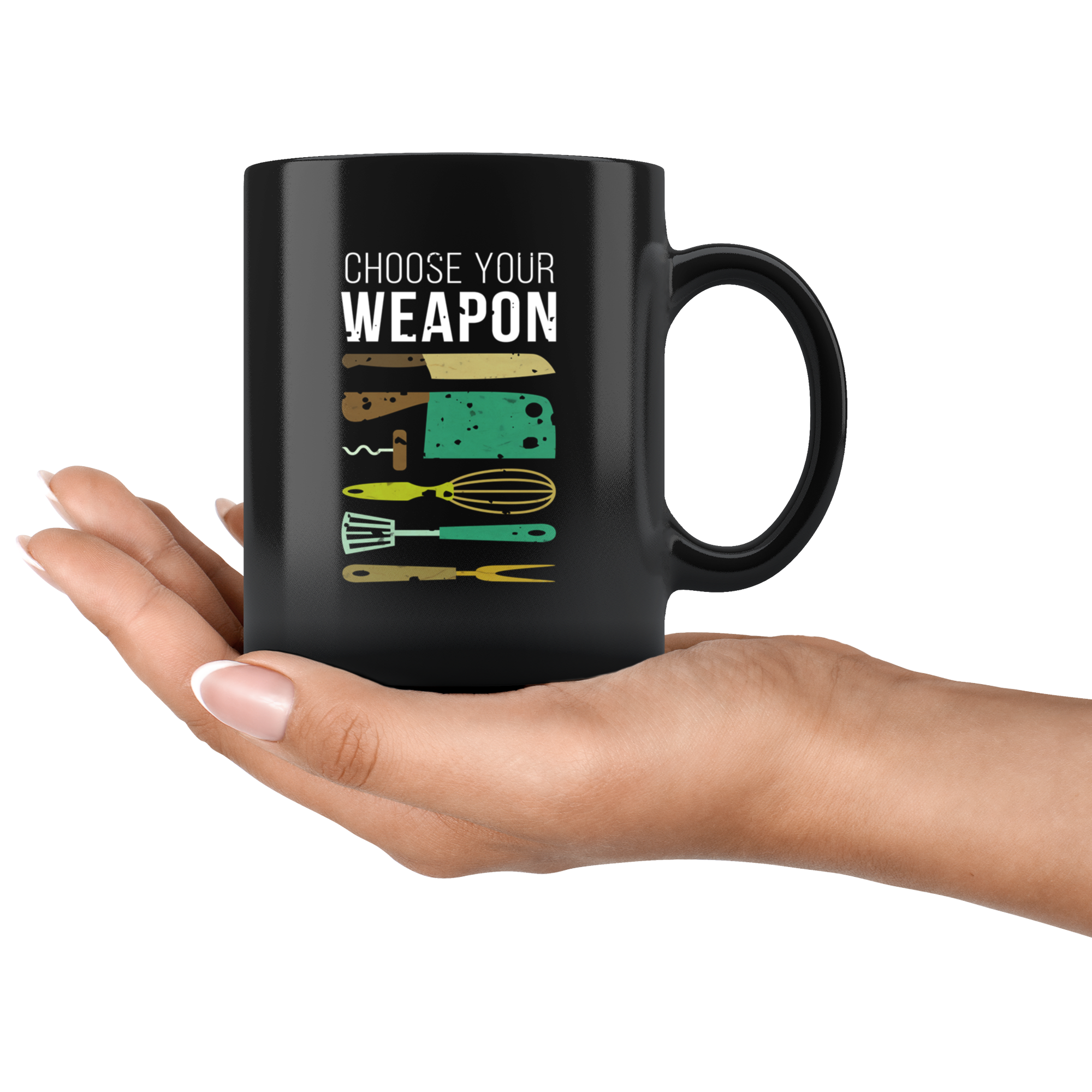 Chef cups chef mugs - Choose your weapon mug - chef gifts chef gifts for men chef funny (11oz) Black