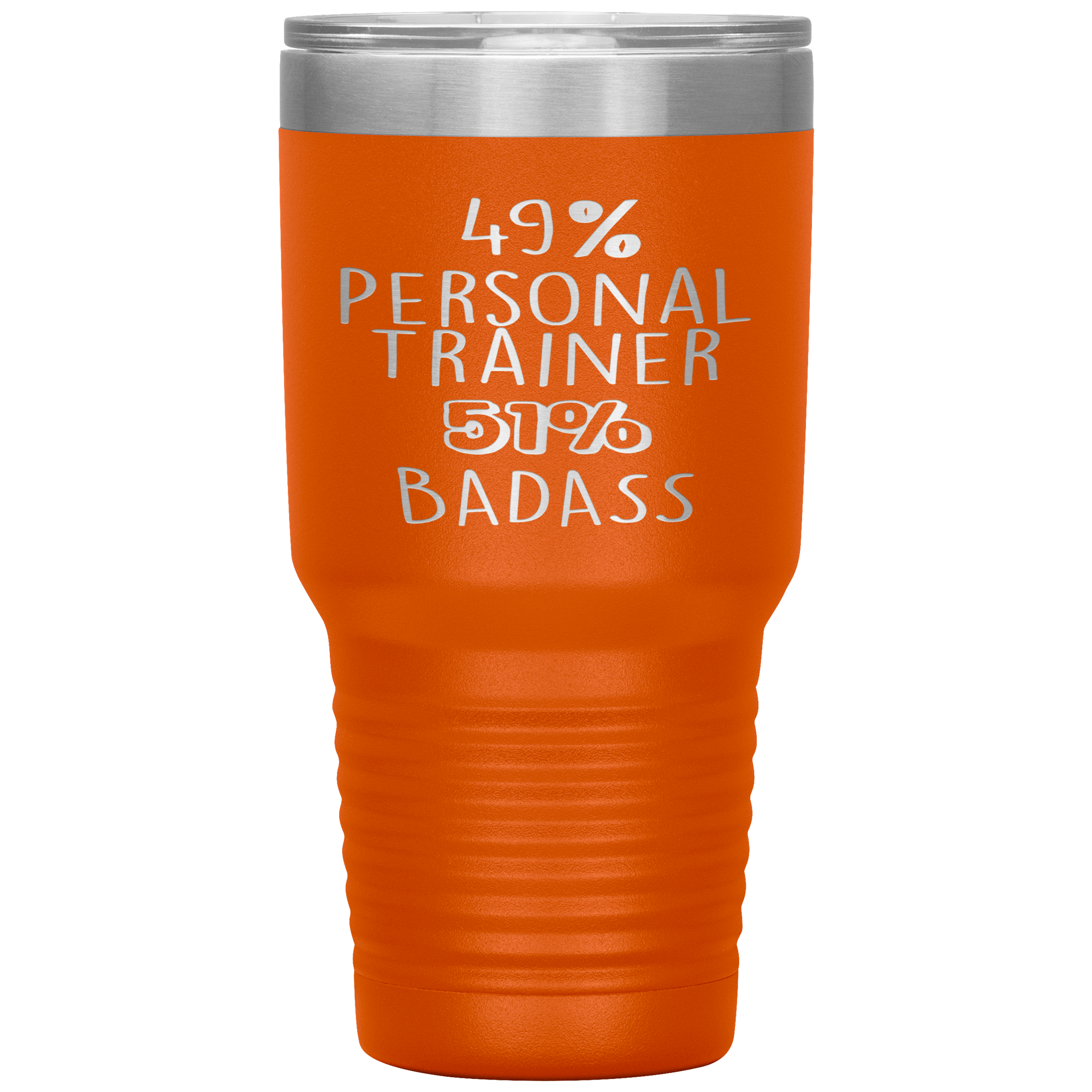 Personal Trainer Gift, 49% Personal Trainer, Badass, 30oz Tumbler, Travel mug, Coffee Tumbler, Present for Personal Trainer Colleague
