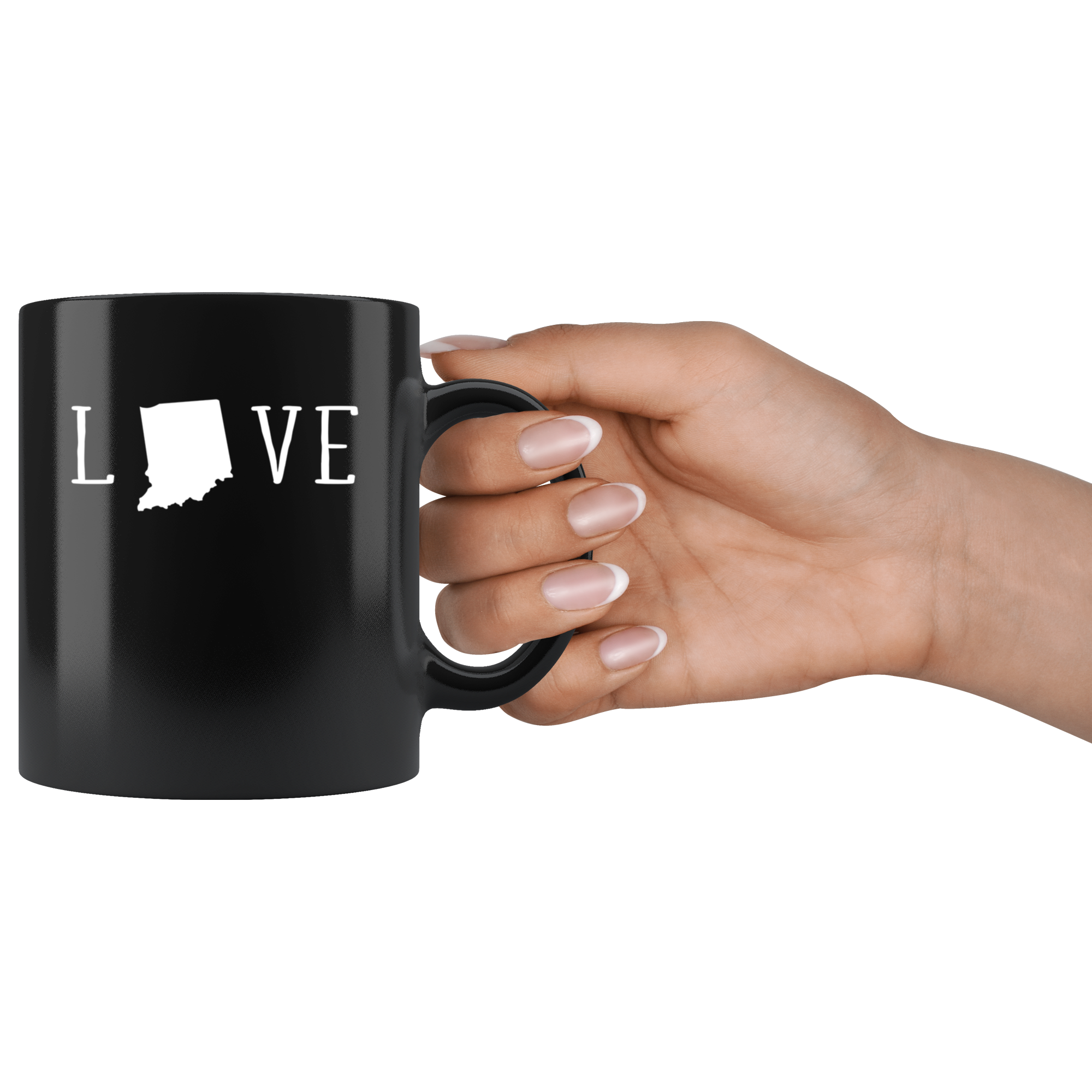 Indiana cup Indiana coffee mug - Love Indiana mug - Indiana coffee cup Indiana state mug 11oz Black US State mugs