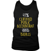 CPA Gift,49% Certified Public Accountant, Badass Woman's tank top, Racerback, Mens Tank top, Colleague gift, Profession