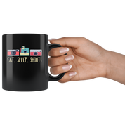 Photographers mug photographers cup - Eat, sleep, shoot! mug - photographers gifts photographer mug photography mugs (11oz) Black