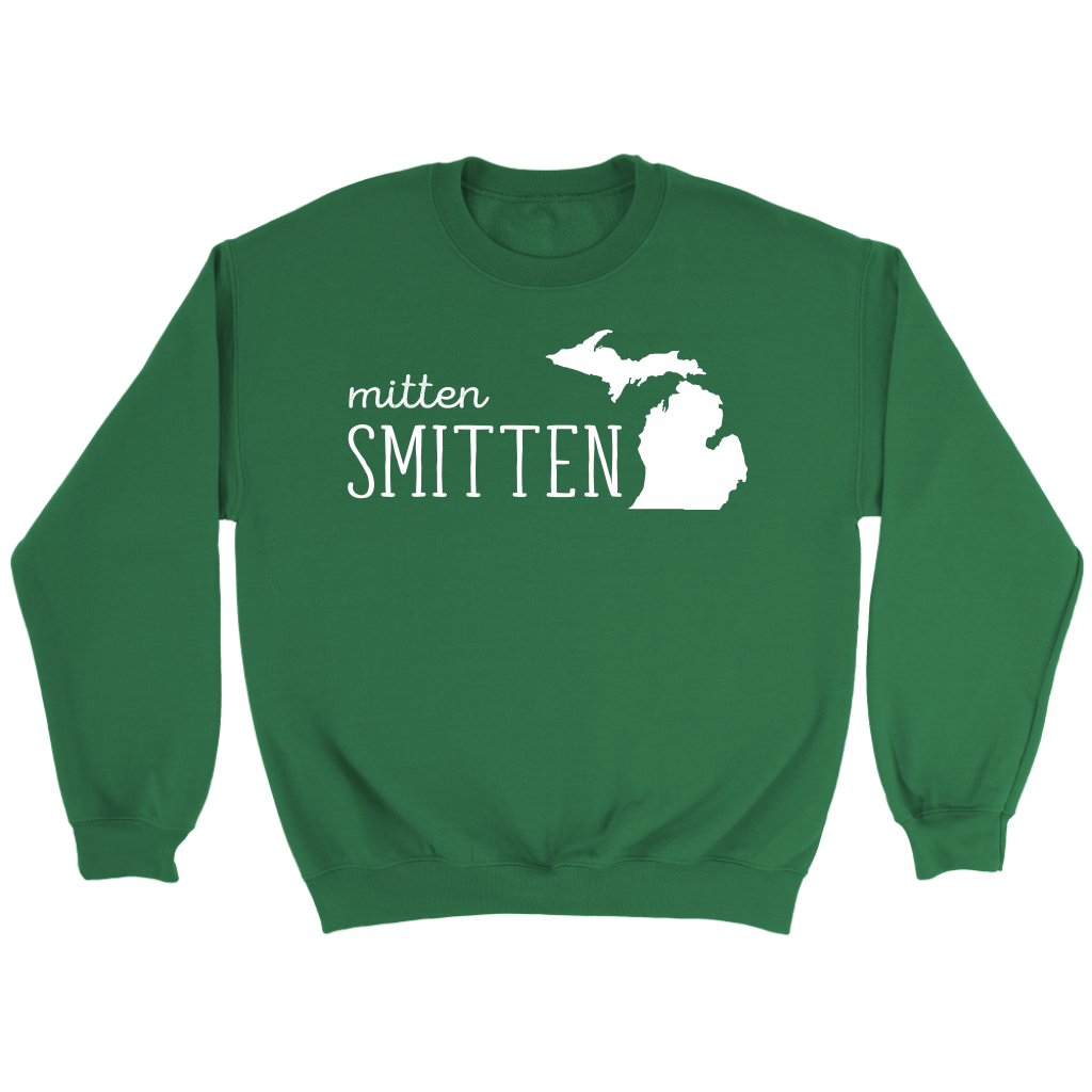 Michigan Mitten smitten Gift, Crewneck long sleeve