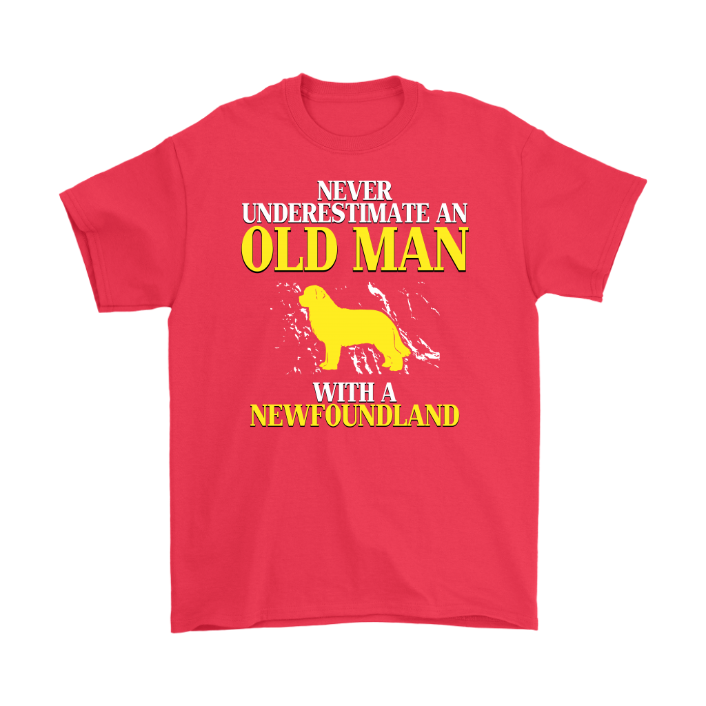 Newfoundland Gift, Never underestimate an old man with a Newfoundland, Grandpa tee, Unisex T-shirt, Grandfather gift, Grandfather t-shirt