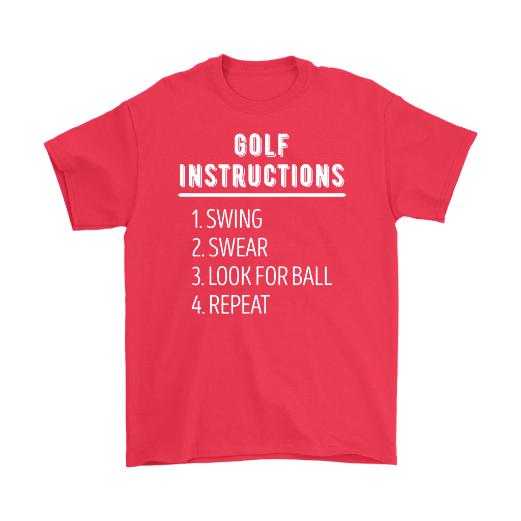 Golf Golf instructions: 1.Swing 2. Swear 3. Look for ball 4.Repeat Gift, Woman's tee, Unisex T-shirt, V-neck, Summer Apparel