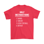 Golf Golf instructions: 1.Swing 2. Swear 3. Look for ball 4.Repeat Gift, Woman's tee, Unisex T-shirt, V-neck, Summer Apparel