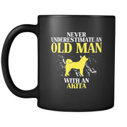Never underestimate an old man with an Akita