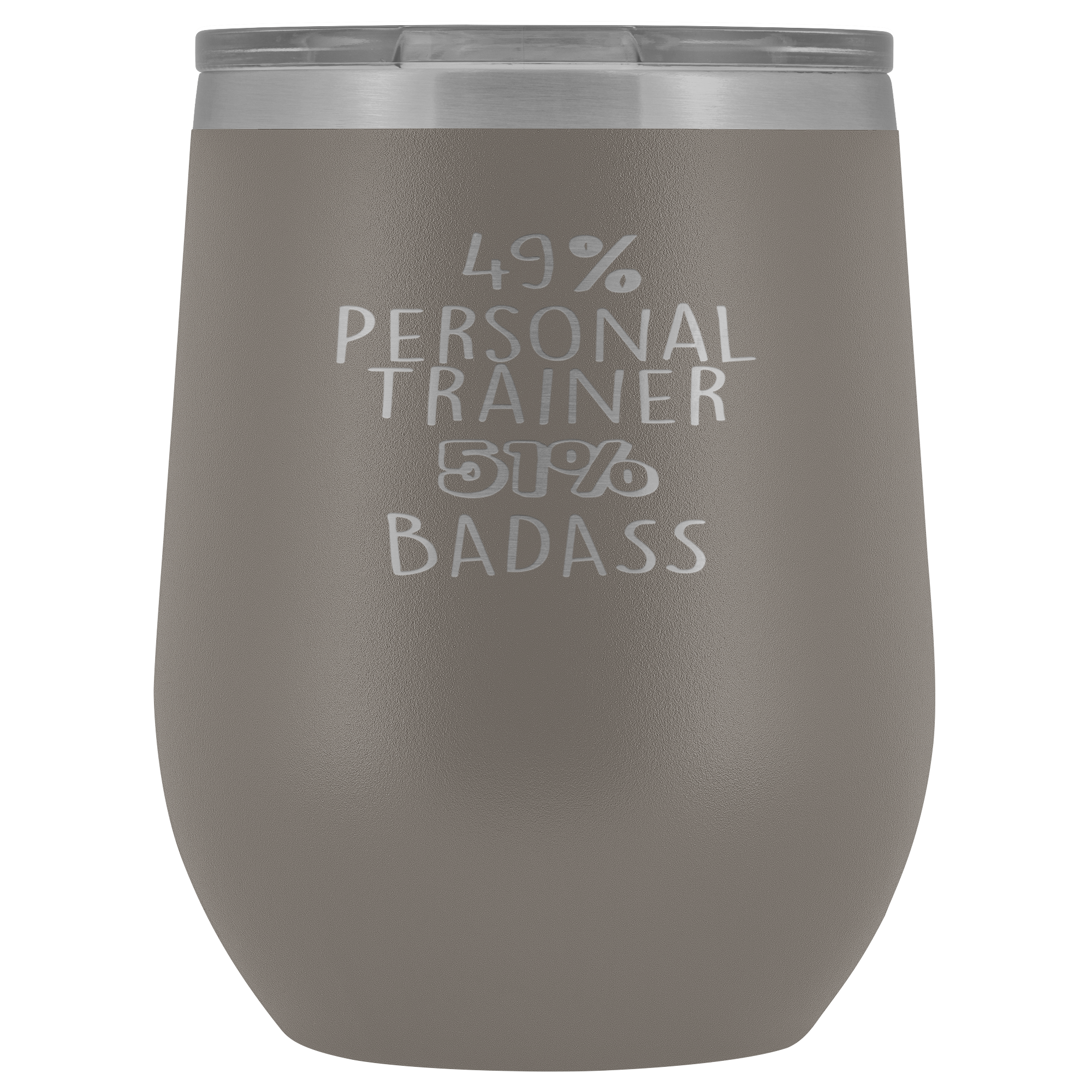 Personal Trainer Gift, 49% Personal Trainer, Badass, 12oz Tumbler, Travel mug, Coffee Tumbler, Present for Personal Trainer Colleague