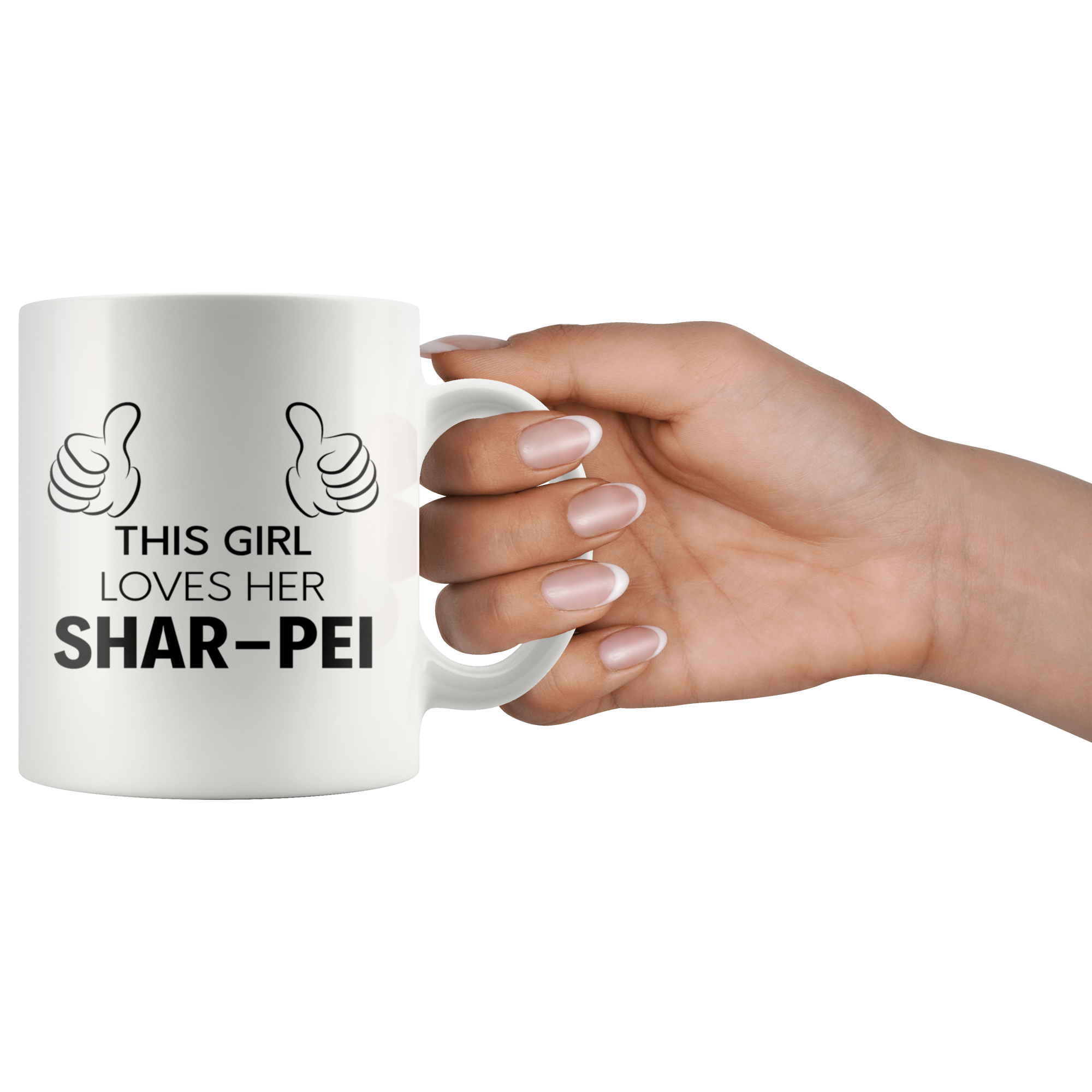 This Girl Loves Her Shar-Pei Gift, Christmas, Birthday Present, White Mug 11oz