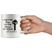 Real Estate, Real Estate Agent-I Am The Key-Birthday Present, Christmas Gift, White Mug 11oz