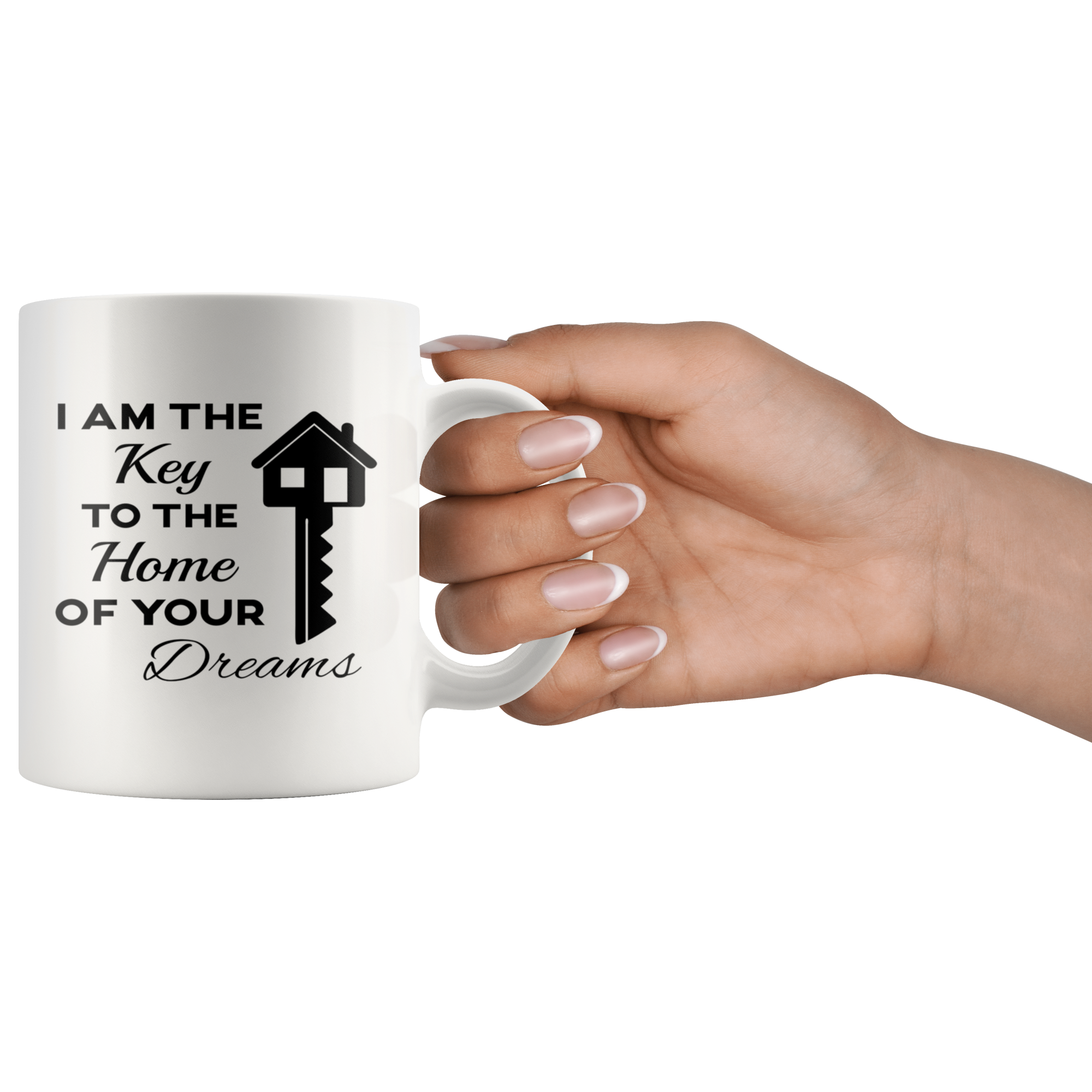 Real Estate, Real Estate Agent-I Am The Key-Birthday Present, Christmas Gift, White Mug 11oz