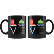Skiing LOVE Skiing Gift, Christmas, Birthday Present for Skiing enthusiast Black Mug