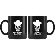 Chef cups chef mugs - Culinary Badass mug - chef gifts chef gifts for men chef funny (11oz) Black