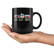 Photographers mug photographers cup - Eat, sleep, shoot! mug - photographers gifts photographer mug photography mugs (11oz) Black