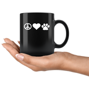Mug Vet Tech gifts Veterinarian mug - Peace love paws mug - Vet Nurse coffee mug Veterinary coffee cup Black (11oz)