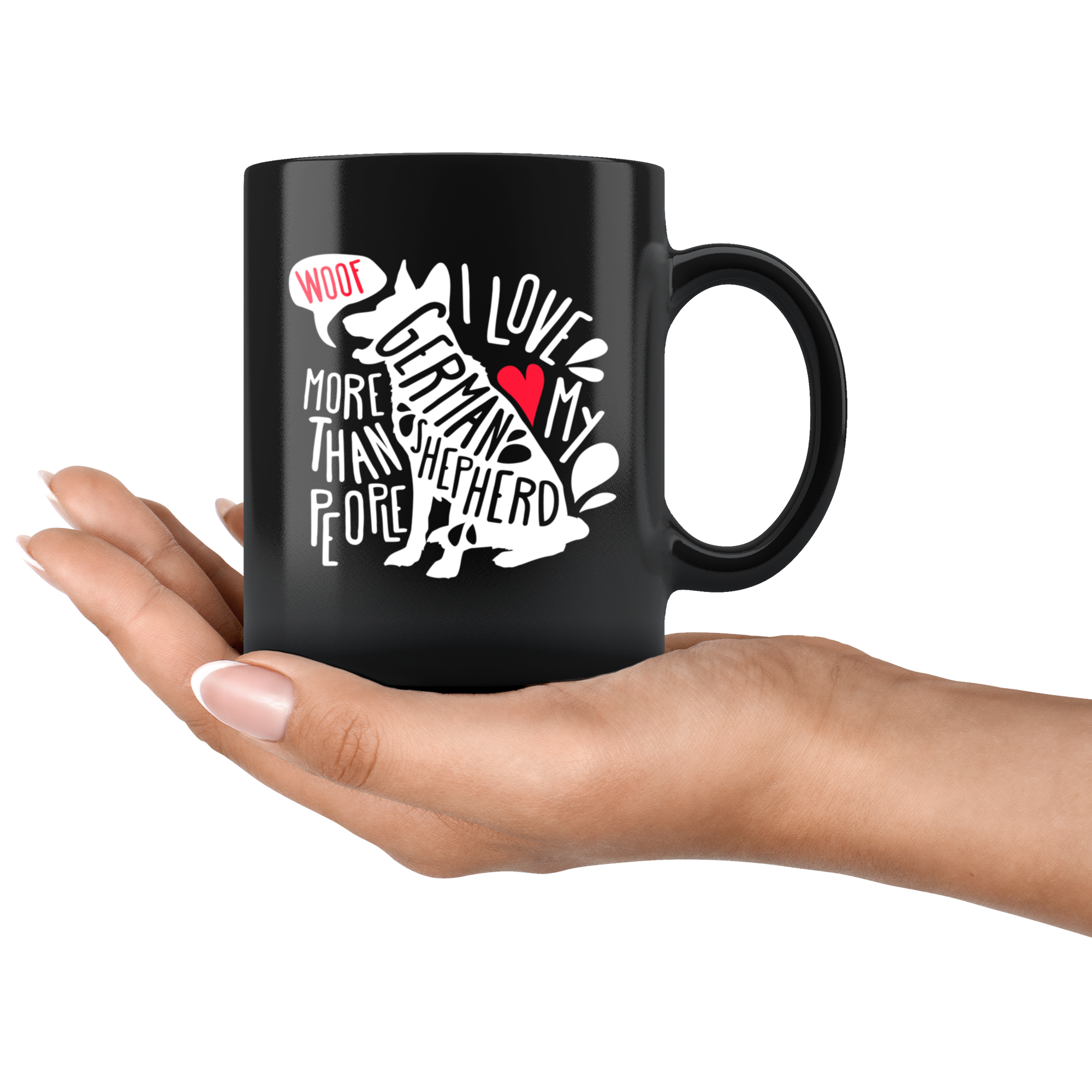 German Shepherd mug - German Shepherd owner - I love my German Shepherd more than people- German Shepherd Cofee cup Dog Lover 11oz Black