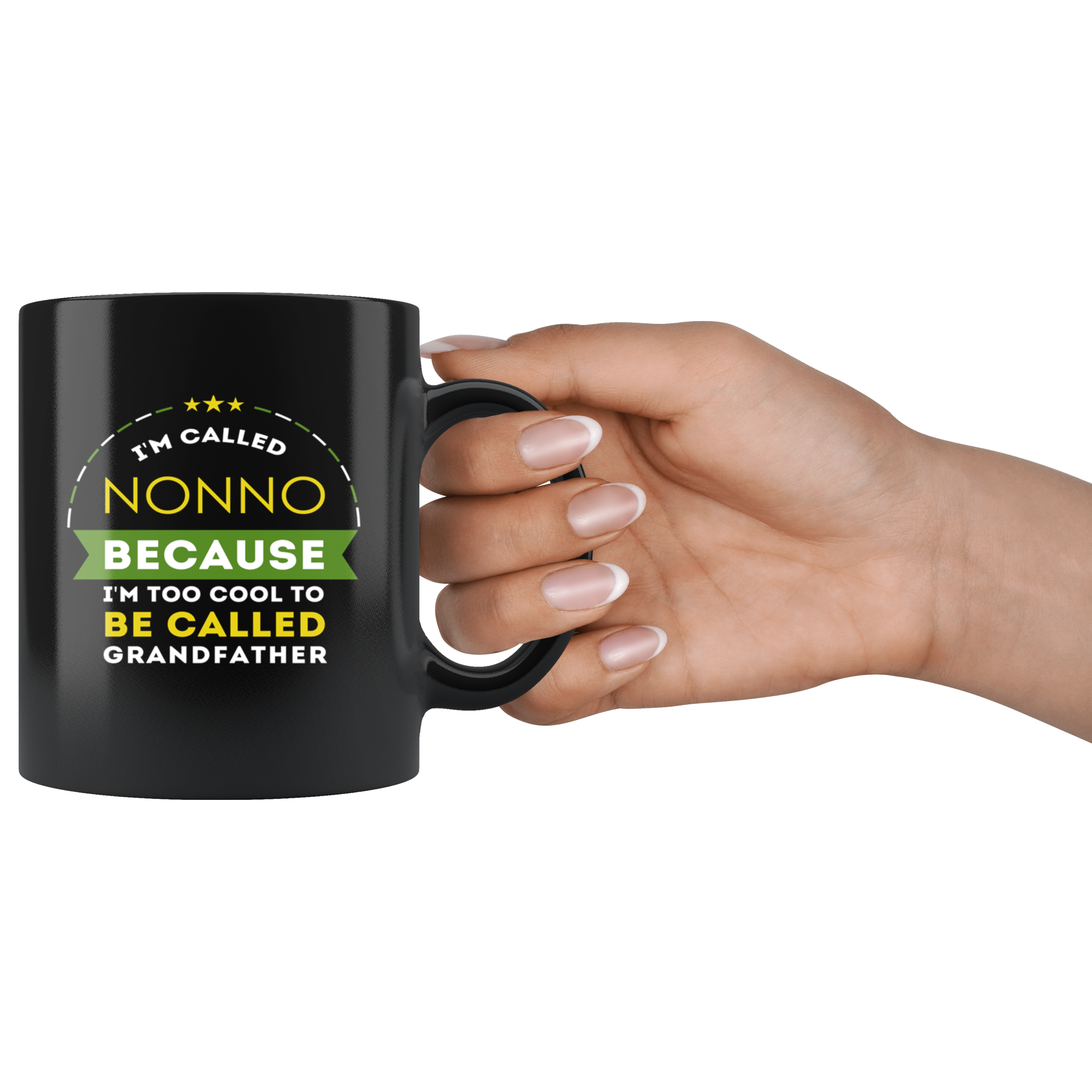 Father's Day Gift-I'm called nonno because i'm too cool to be called grandfather Grandpa Birthday Gift, Coffee Mug, Tea Cup 11oz Black
