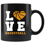 Mug Basketball Gifts - Love basketball - Basketball Mug Basketball Coffee Cup (11oz) Black