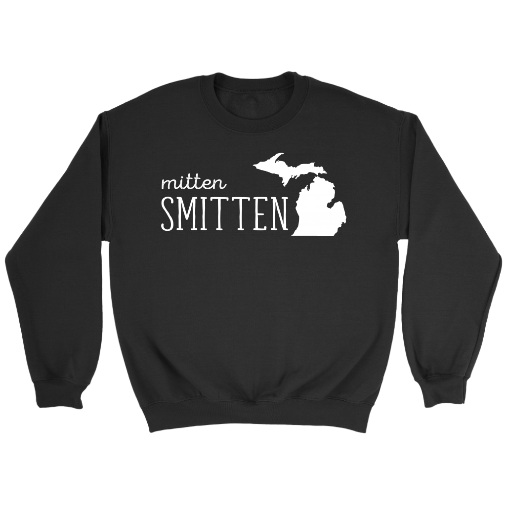 Michigan Mitten smitten Gift, Crewneck long sleeve