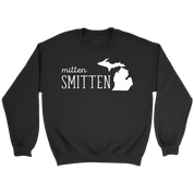 Michigan Mitten smitten Gift, Crewneck long sleeve