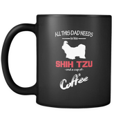 All this Dad needs is his Shih tzu and a cup of coffee
