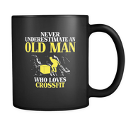 Never underestimate an old man who loves crossfit Black Mug