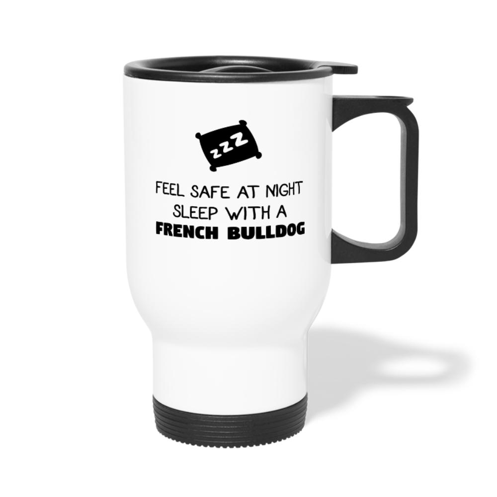 [SPOD] Feel Safe With A French Bulldog, 14oz Stainless Steel Coffee Mug, French Bulldog Gift Personalized mug - white