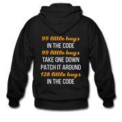 [SPOD] 99 little bugs in the code, 99 little bugs take one down patch it around, 128 little bugs in the code Unisex Zip Hoodie Programmers Gift - black